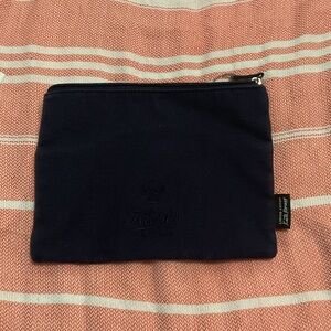Kiehl's Dark Blue canvas zipper cosmetic/toiletry bag pouch.